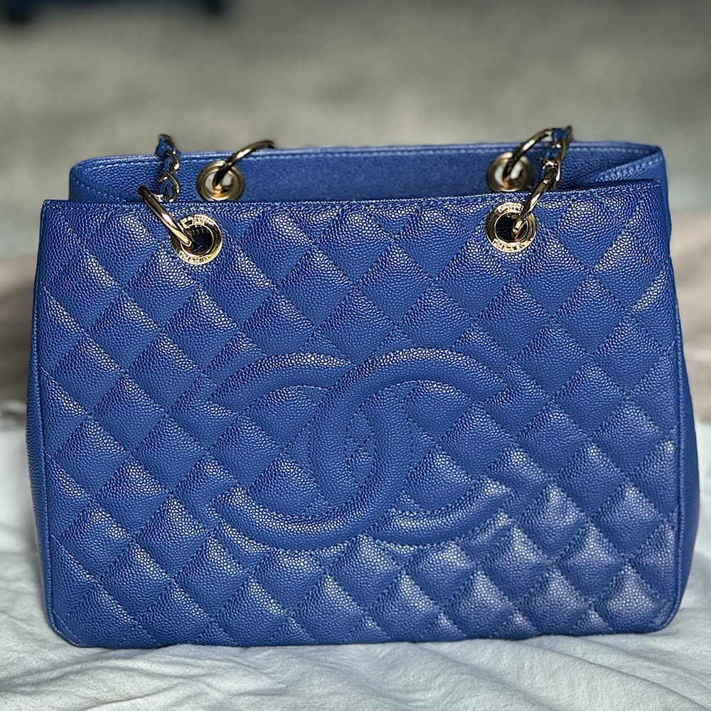 Chanel Electric Blue Caviar Leather Tote